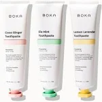 Boka Fluoride Free Toothpaste - Nano Hydroxyapatite, Remineralizing & Whitening - Dentist Recommended for Adult, Kids - Ela Mint, Coco Ginger, Lemon Lavender Flavor, 4oz (113g) 3Pk - US Manufactured