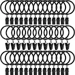 40 Pack Heavy Duty Metal Curtain Rings with Clips Decorative Hanger Clip Rings