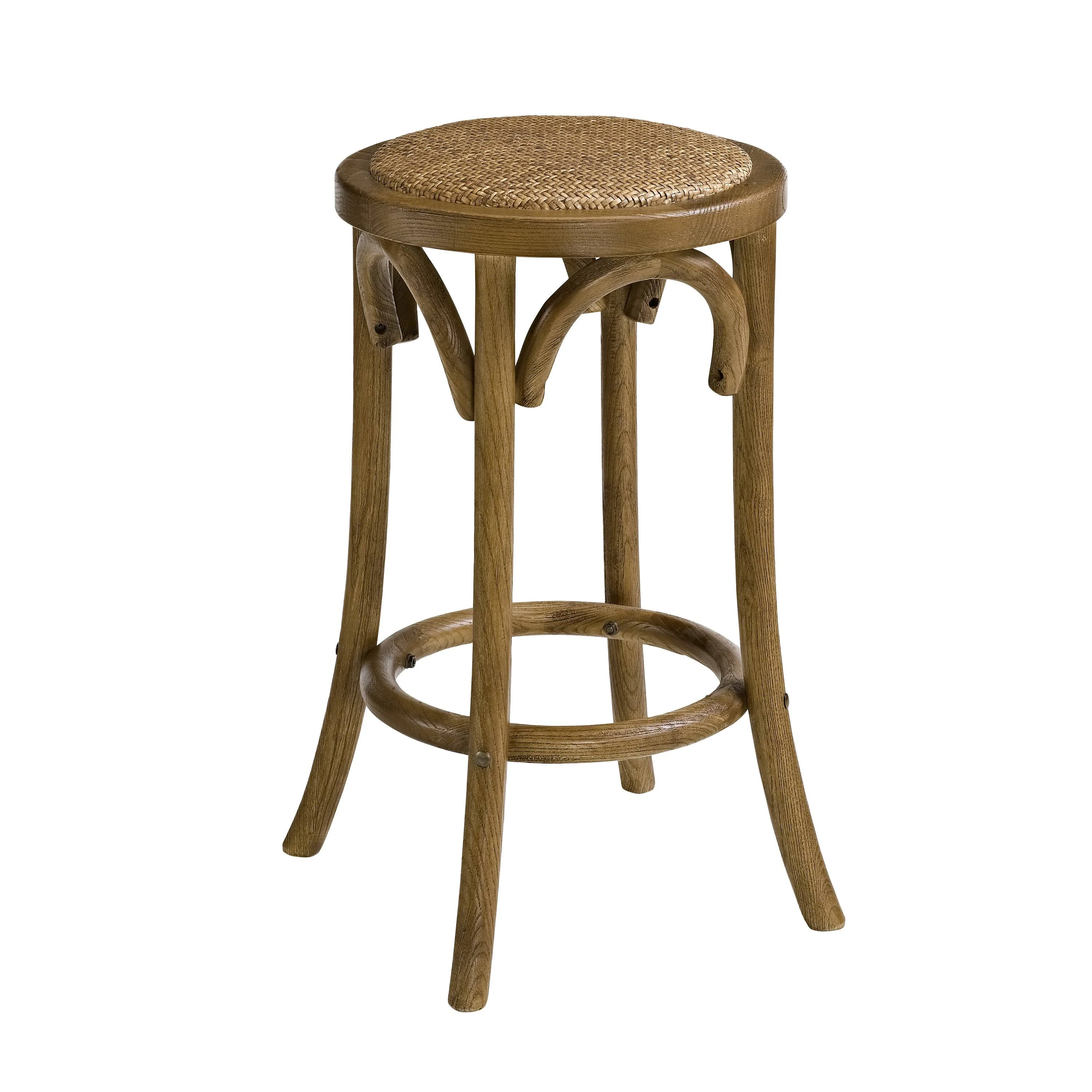 Linon Home Rae Walnut Backless Counter Stool