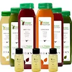 Raw Fountain 1 Day Juice Cleanse, All Natural Detox Cleanse, Cold Presssed Fruit and Vegetable Juice, Liquid Juice Diet, Tasty and Energizing, 6 Bottles 12oz, 3 Ginger Shots