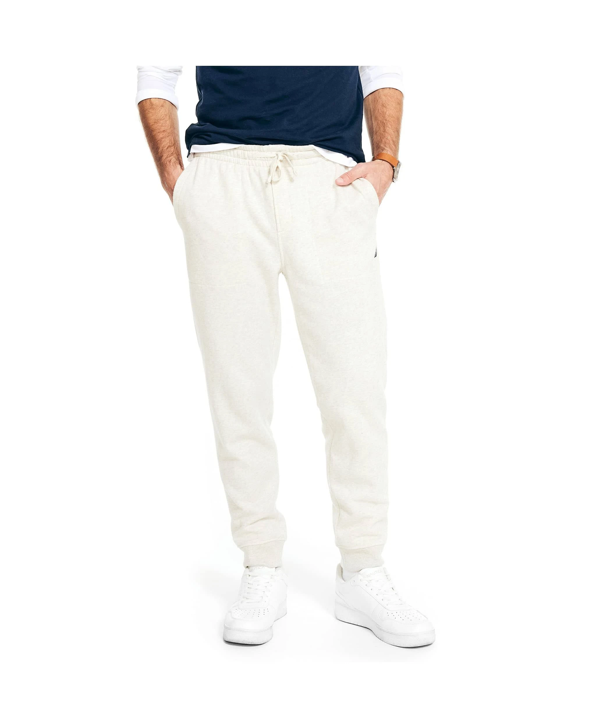 Nautica Men's J-Class Fleece Jogger,Oatmeal Heather,m, Medium