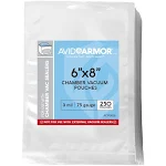 Avid Armor Chamber Machine Pouches, Pre-Cut Chamber Vacuum Sealer Bags, Heavy Duty Seal Pouch, BPA-Free Chamber Sealer, 6 x 8 inches, Pack of 250 Vacuum Chamber Pouches