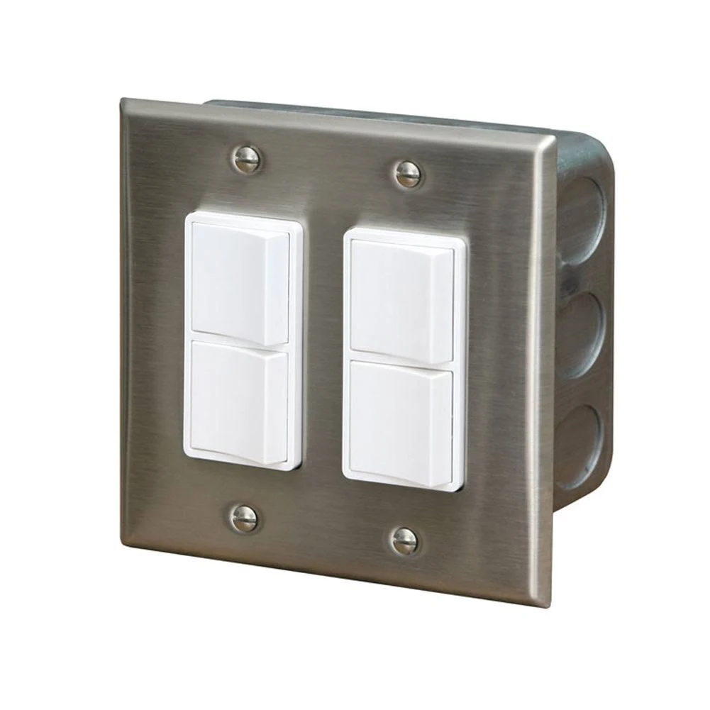 Infratech Single Dual Duplex Stack Switch Stainless Steel Wall Plate and Gang Box