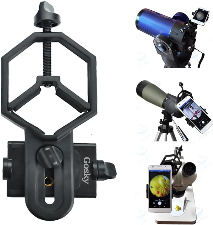 GOSKY Smartphone Adapter Mount Large Size - Compatible with Binoculars, Monoculars, Spotting Scopes, Telescope, Microscopes - Fits almost all Smartphones on the Market - Record Nature and The World