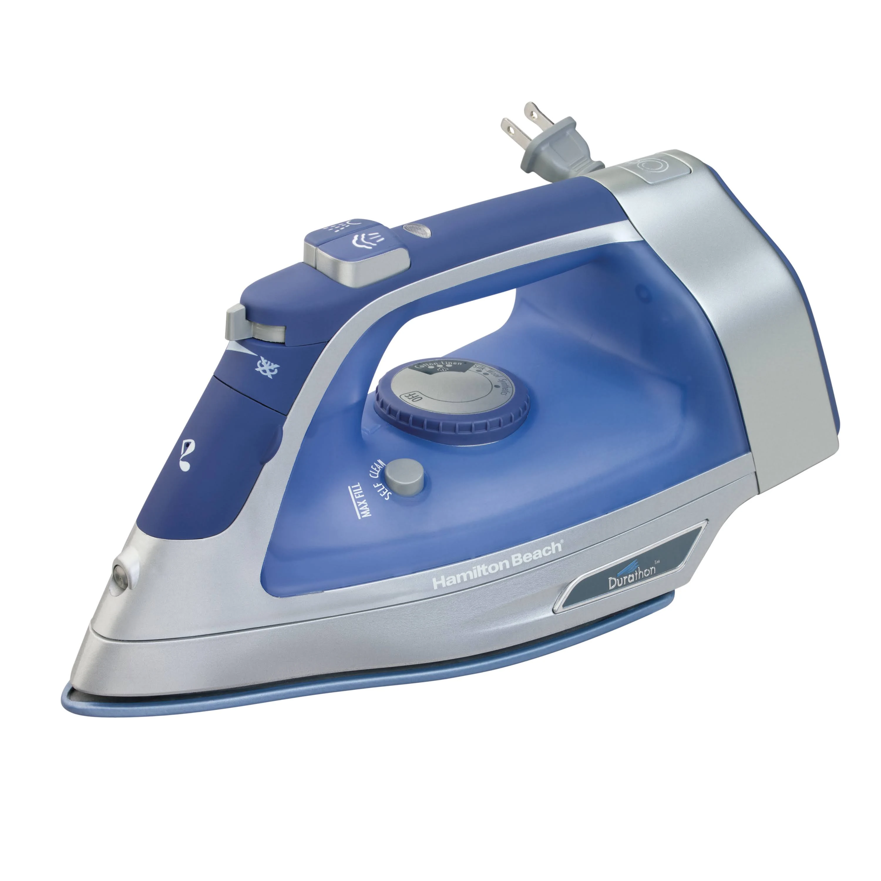 Hamilton Beach 19803 Durathon Retractable Cord Iron Blue Anti-drip VerticalSteam