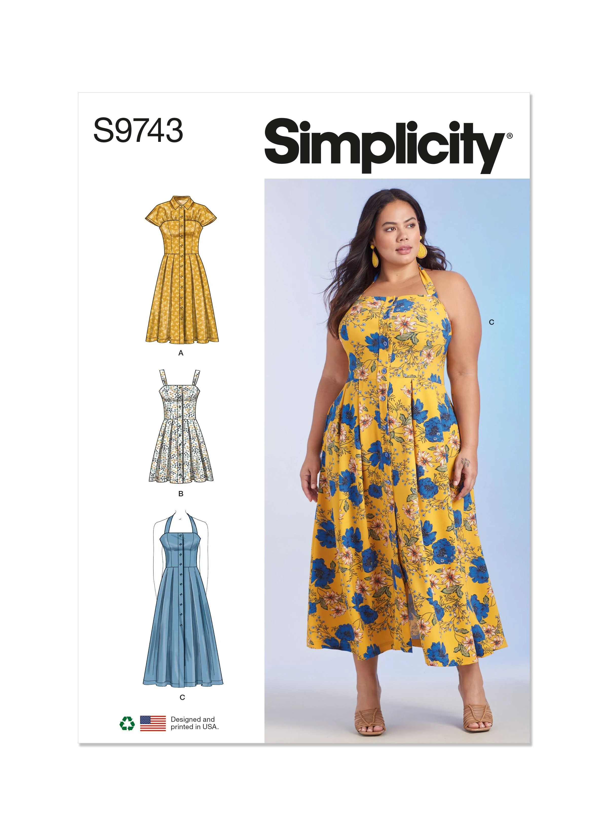 Simplicity 9743 - Women&#039;s Dresses - 2 Sleeve and 3 Length Variations