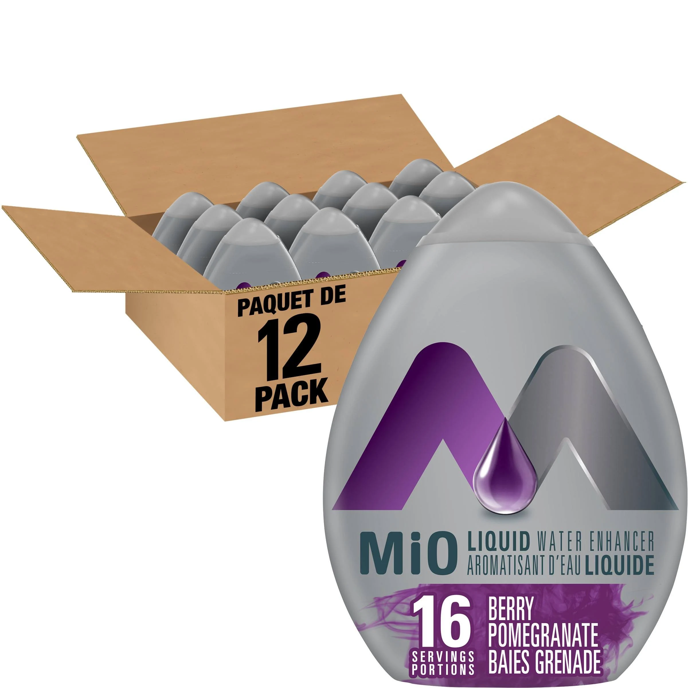 MiO Berry Pomegranate Liquid Water Enhancer, (48mL/1.6 oz.), (12pk) {Imported from Canada}