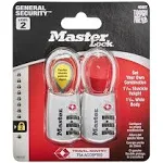 Master Lock Set Your Own Combination TSA Accepted Luggage Lock, Assorted - 2 pack