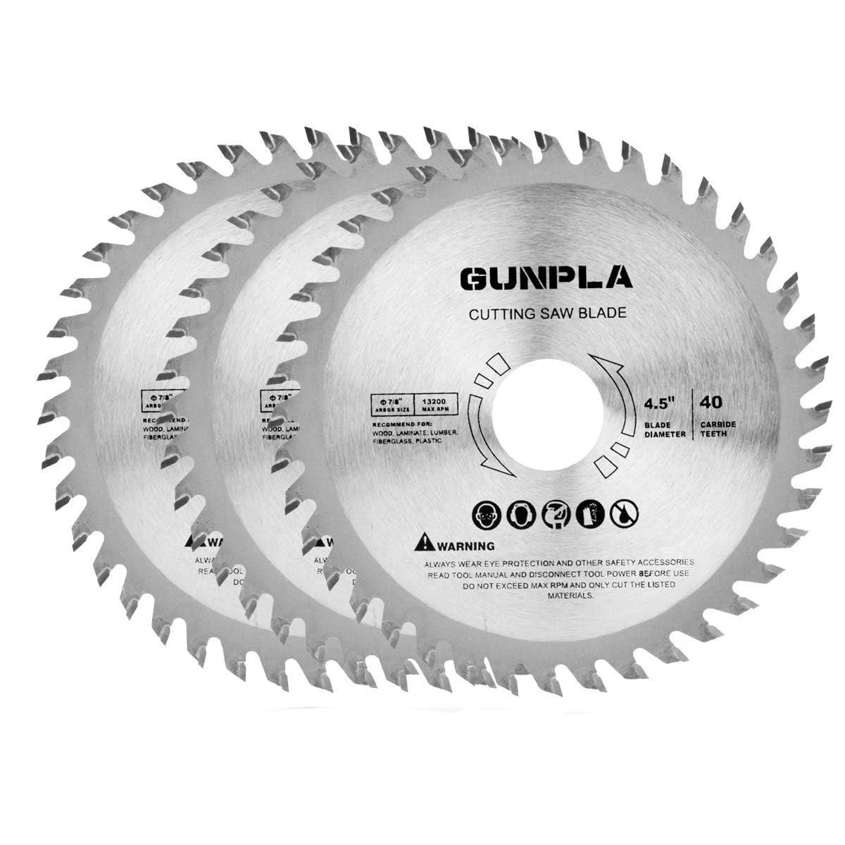 (11cm X40T 3 Pcs) - Gunpla 3 Pieces 10cm - 1.3cm 40 Tooth Alloy Steel TCT General Purpose Hard & Soft Wood Cutting Saw Blade with 2.2cm Arbour