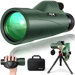 12x56 High Power Monocular with Phone Adapter, Tripod, Bag - BAK4 Prism &amp; FMC 