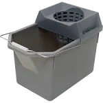 Rubbermaid Pail/Strainer Combination, 15 qt, Steel Gray