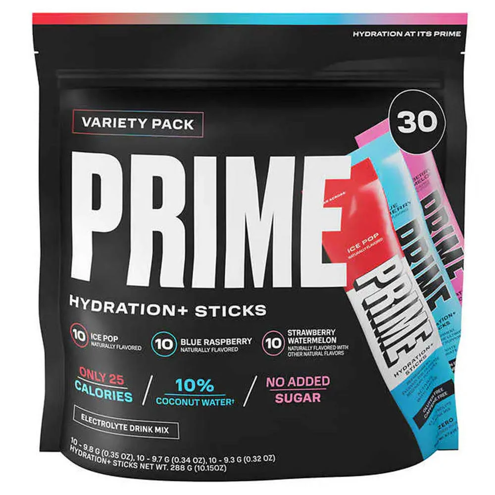 Prime Hydration+ Electrolyte Powder Mix Sticks Variety Pack, 30 pk.