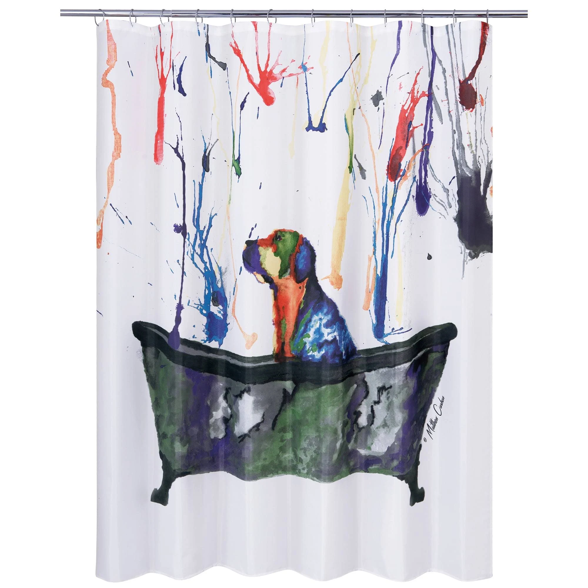 Allure Home Creation Tub Dog Shower Curtain