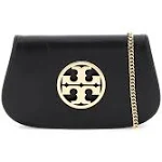 Tory Burch Reva Leather Clutch - Black