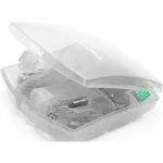 LD Clear Mini Office Supply Kit Portable Case with Scissors, Paper Clips, Tape Dispenser, Pencil, Stapler & Staple Remover