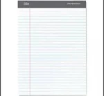 Office Depot&reg; Brand Professional Writing Pads, 8 1/2&quot; x 11 3/4&quot;, Legal Ruled/Wide, 50 Sheets, White, Pack Of 8