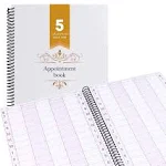 Undated Appointment Book - 5 Columns, 200 Pages with Pen Holder: Hourly Weekly Planner for Salon, Hairdresser, Restaurant, Spa, and Stylist Scheduling