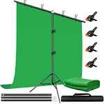 Green Screen Backdrop with Stand 5 X 6.5 Ft Portable Green Screen Kit with 6....