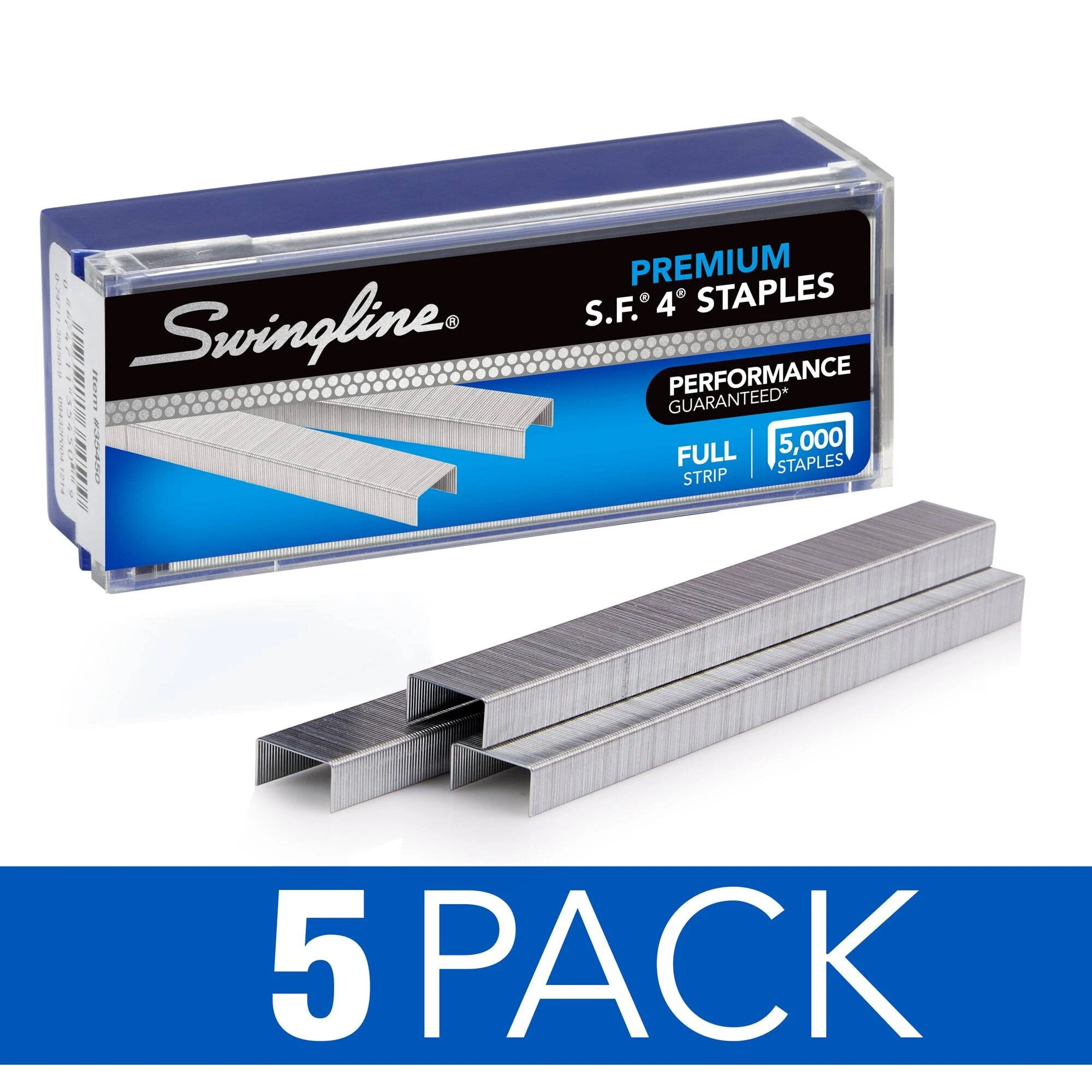 S.f. 4 Premium Staples, 0.25" Leg, 0.5" Crown, Silver, 5,000/box, 5 Bo