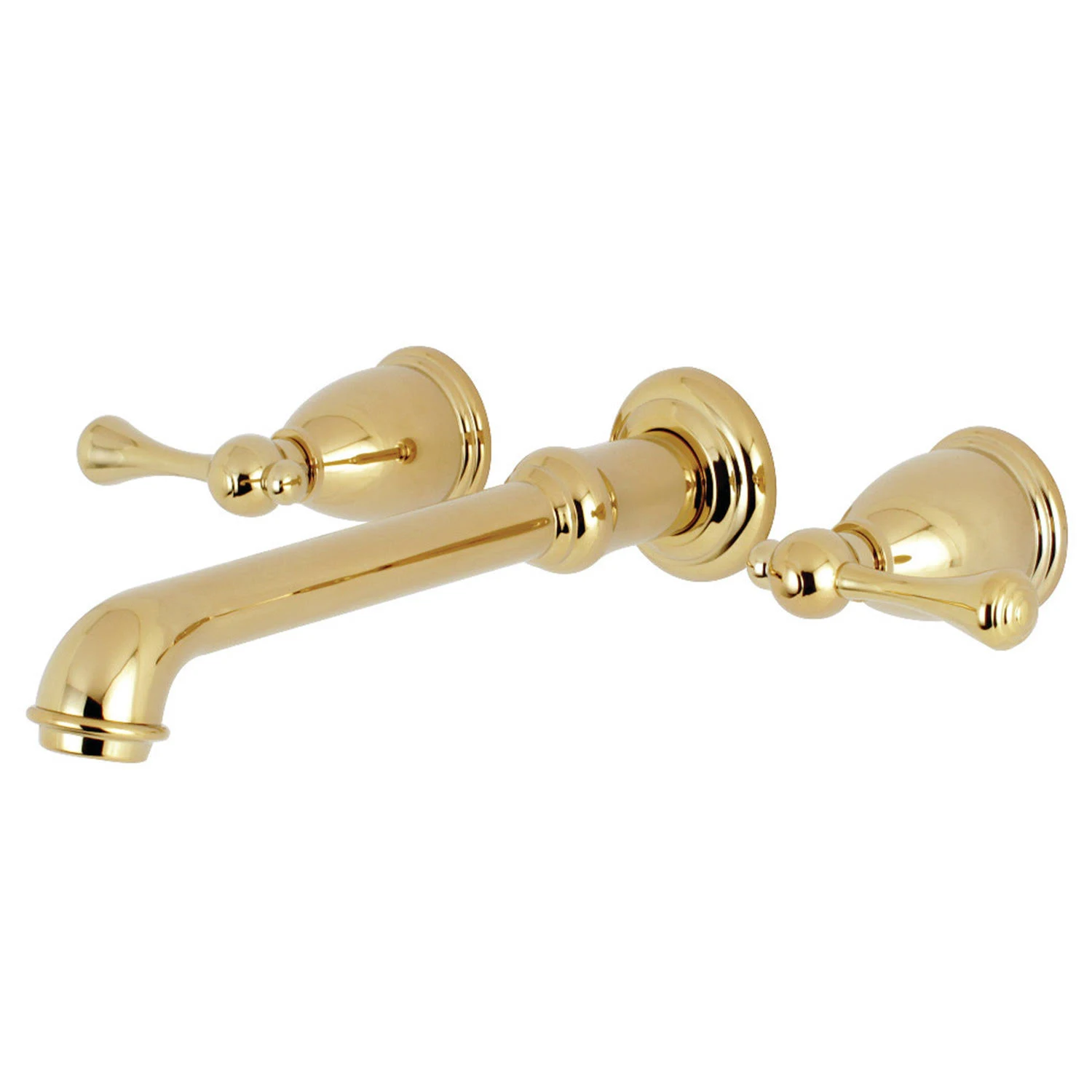 Kingston Brass KS7022BL English Country Two-Handle Wall Mount Tub Faucet, 10-7/16 inch in Spout Reach, Polished Brass