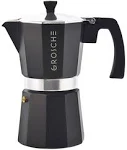 GROSCHE Milano Stovetop Espresso 6-Cup Moka Pot Coffee Maker, Silver