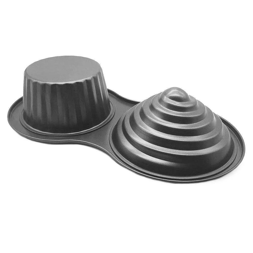 3D Giant Cupcake Pan, Non-Stick Carbon Steel Jumbo Cupcake Pans, Large Cupcake Mold NS8-001 (15.35" x 8.07" x 3.23")