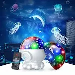 DOFLER Night Light Projector,Night Light for Kids Room with Remote and Timer,360° Rotation,3 Projection Films,17 Light Modes,9 Lullaby Songs,Kids Night