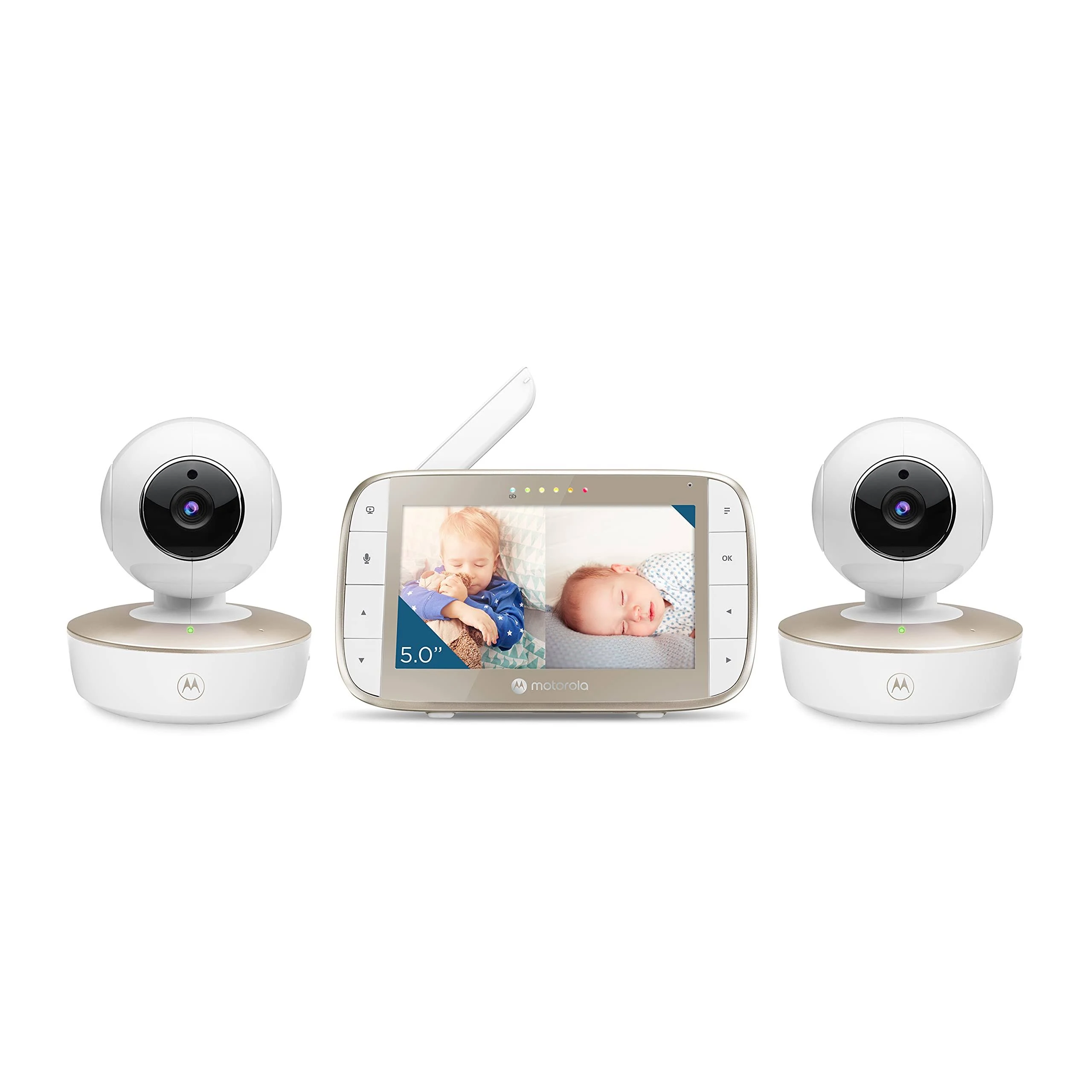 Motorola VM50G - HD Wireless 2-Camera & 5" Screen 1000ft Range Video Baby Monitor W/ 2-Way Audio - Indoor/Outdoor Usage, Remote Pan/Tilt/Zoom, Room Temperature, Night Vision, & Split Screen Viewing