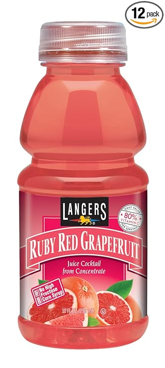 Langer's Ruby Red Grapefruit Juice Cocktail, 10 oz (Pack of 12)