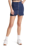 Shop Free People Layla Denim Miniskirt In Deep Indigo In Blue