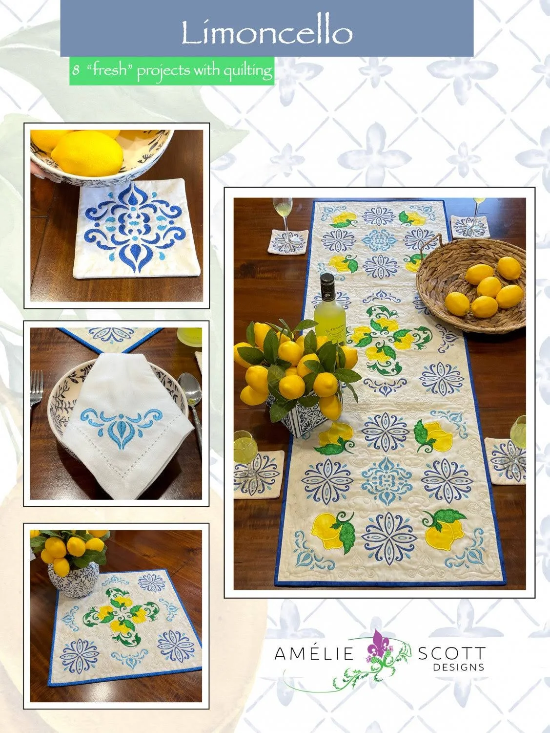 Amelie Scott Designs Limoncello Booklet Pattern, White