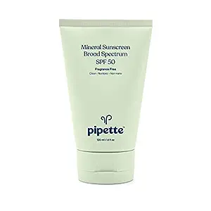 Pipette Mineral Sunscreen - SPF 50 Broad Spectrum Baby Sunblock with Non-Nano Zinc, UVB/UVA Non-Toxic Sun Protection for Kids & Sensitive Skin, 4 fl oz