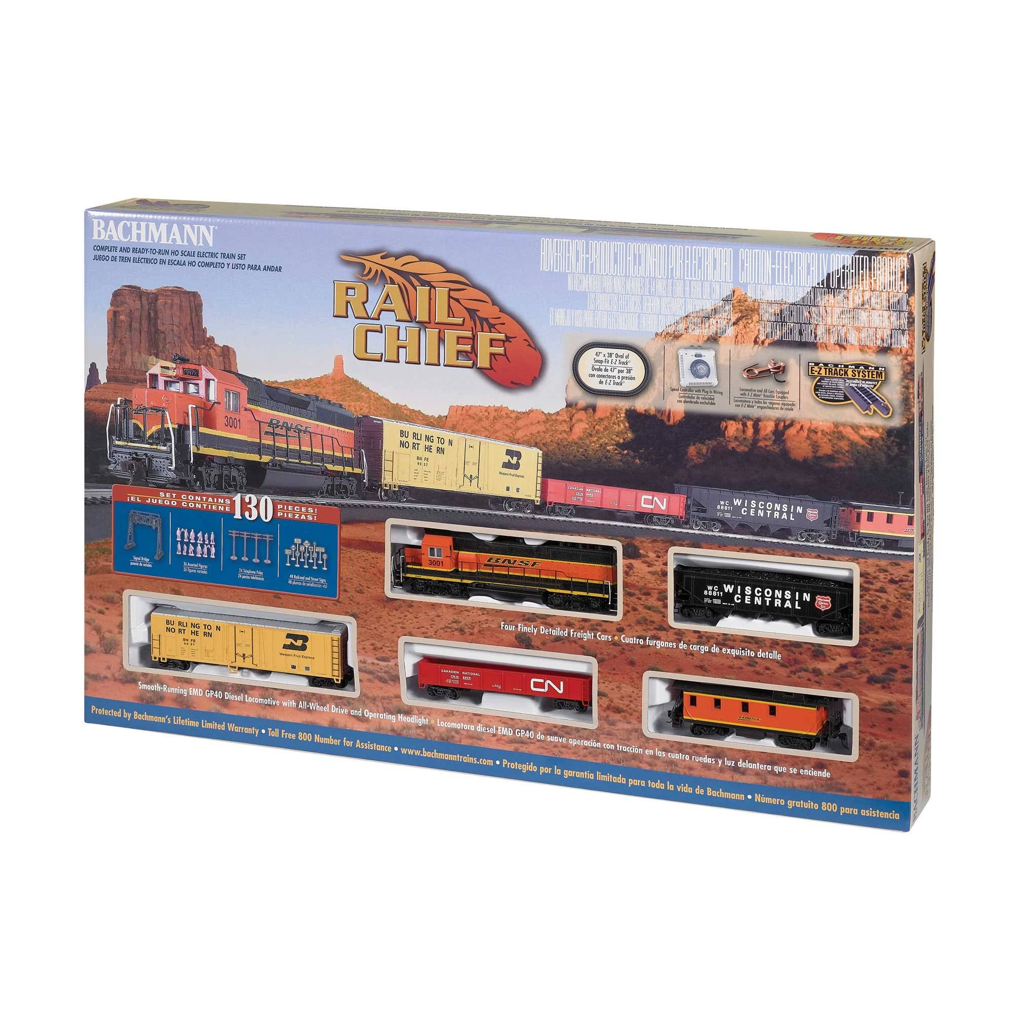 Bachmann Rail Chief Train Set Multi-Colored 130 pc