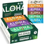 Aloha, Plant Based, Protein Bar Sampler (Pack of 12)