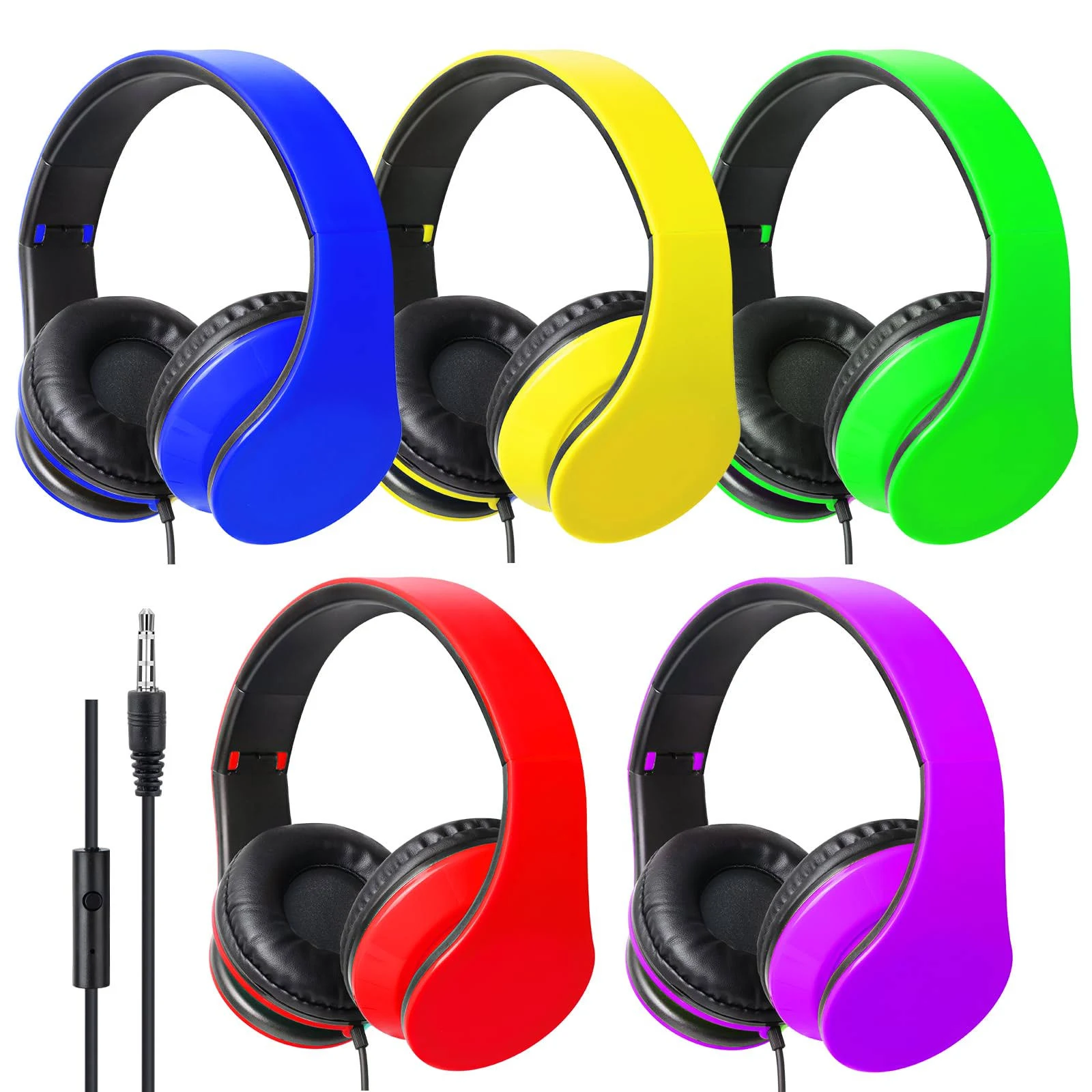 ZXQZYM Bulk Classroom Headphone with Microphone On-Ear Wired Headphones with ...