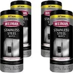 Weiman Stainless Steel Wipes - 30 / Canister - 4 / Carton - White