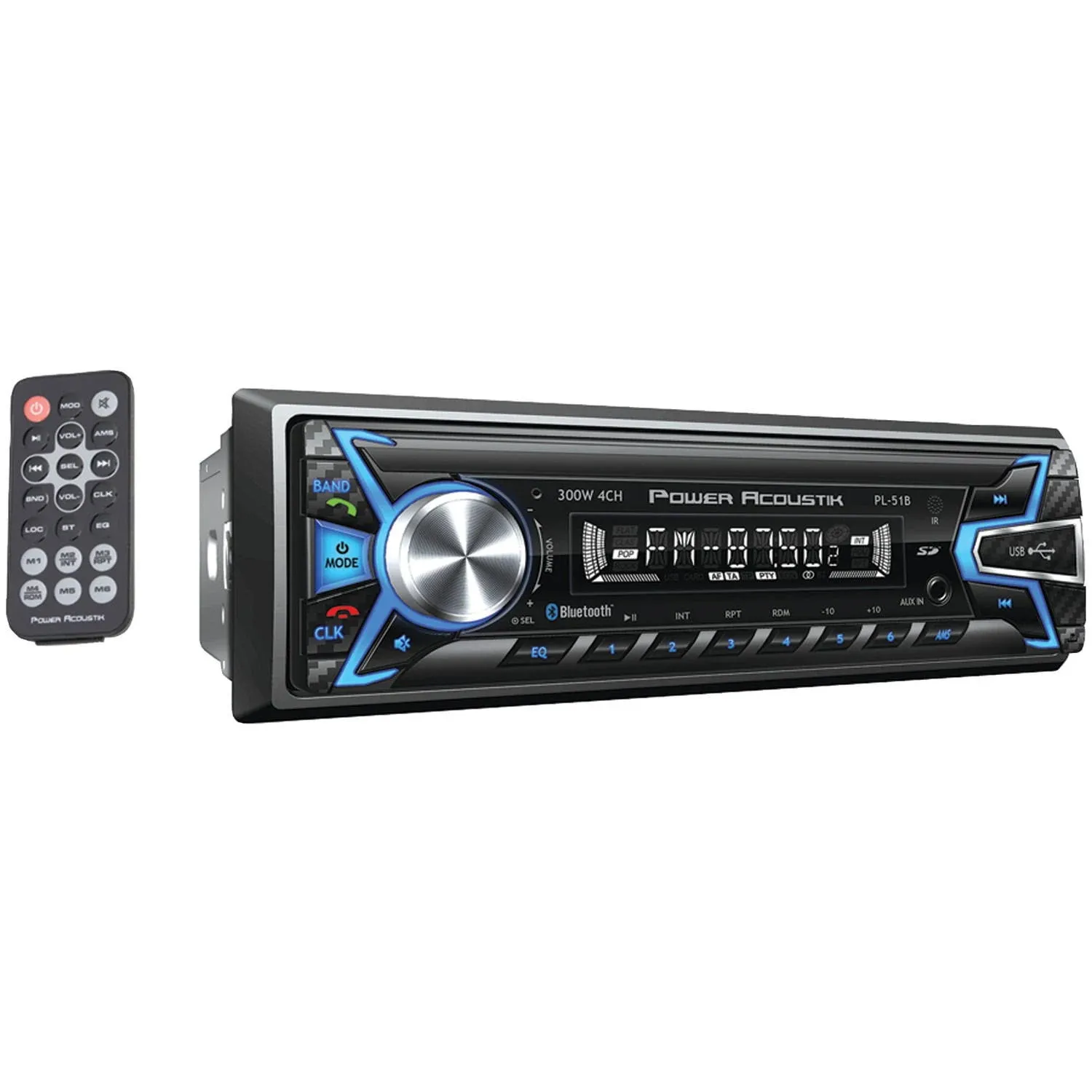 Power Acoustik PL-51B Single-DIN In-Dash Digital Audio Receiver Bluetooth