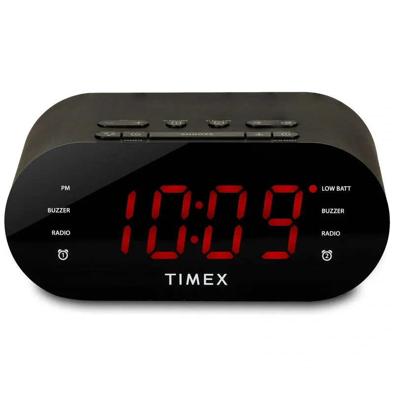 Timex AM-FM Dual Alarm Clock Radio with Digital Tuning (Gunmetal Gray)