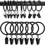 100 Pack Metal Curtain Rings with Clips, Curtain Hangers 