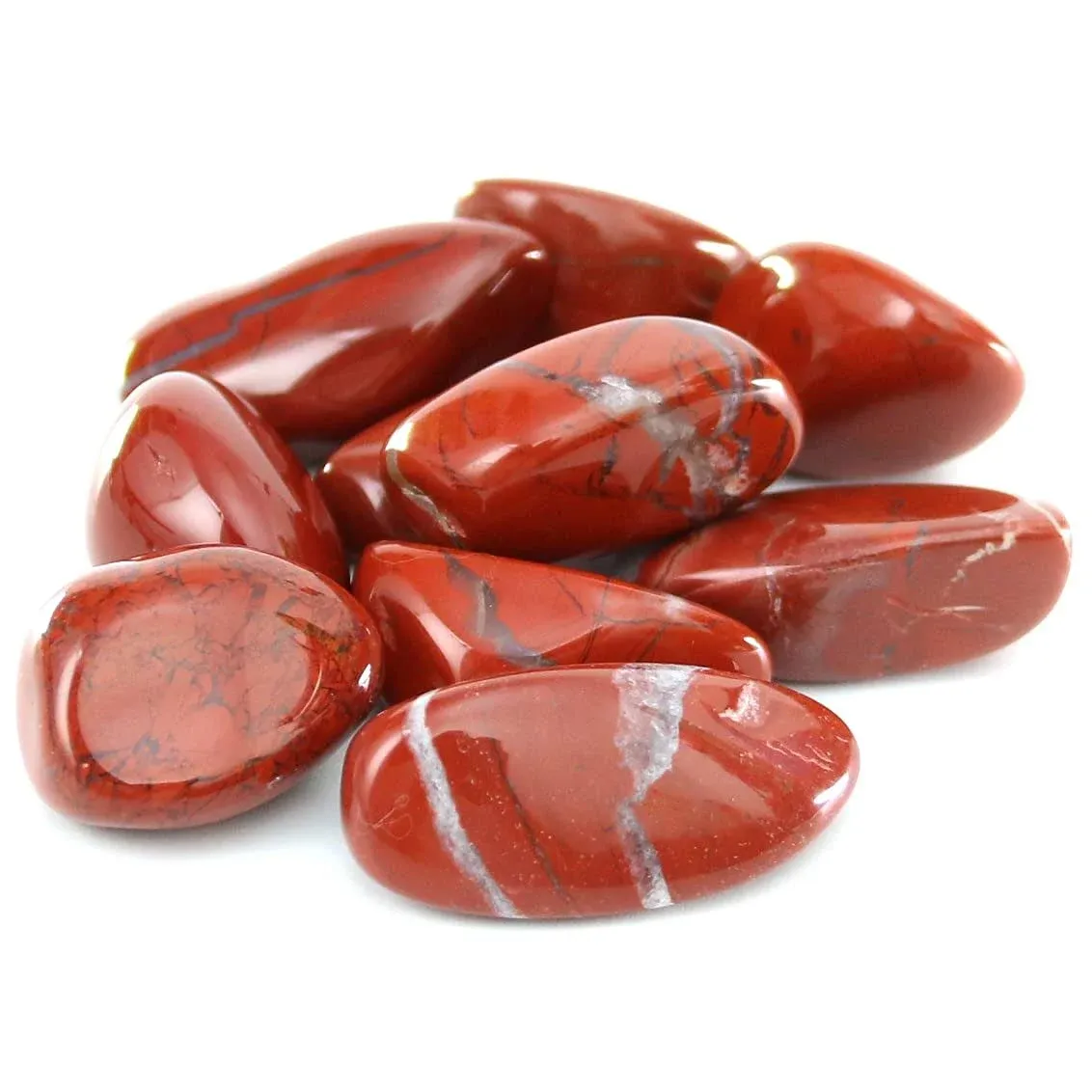 Tumbled Polished Natural Red Jasper Stones, Crystals and Healing Stones Quartz Bulk for Wicca, Reiki, Healing Energy, Chakra Stones, Witchcraft Supplies(10Pcs)