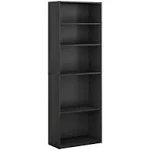 Furinno Jaya Simply Home 5-Shelf Bookcase, Black