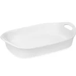 Corningware French White III 3-Quart Ceramic Oblong Casserole Dish with Sleeve