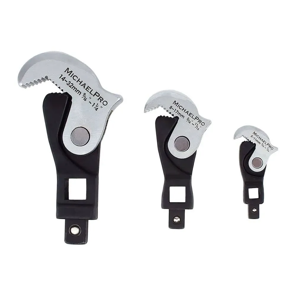 MichaelPro 3-Pc Spring-Loaded Auto Size Adjusting Crowfoot Wrench Set | 5 â€“ |