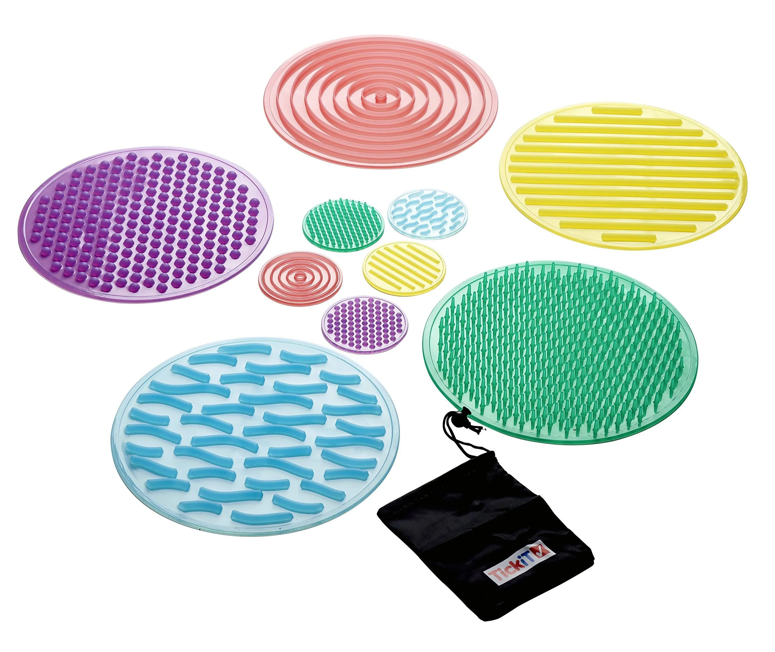 TickiT Silishapes Sensory Circles - Tactile Pads for Calming Sensory Play - Set of 10 - Assists Autistic Toddlers & Children