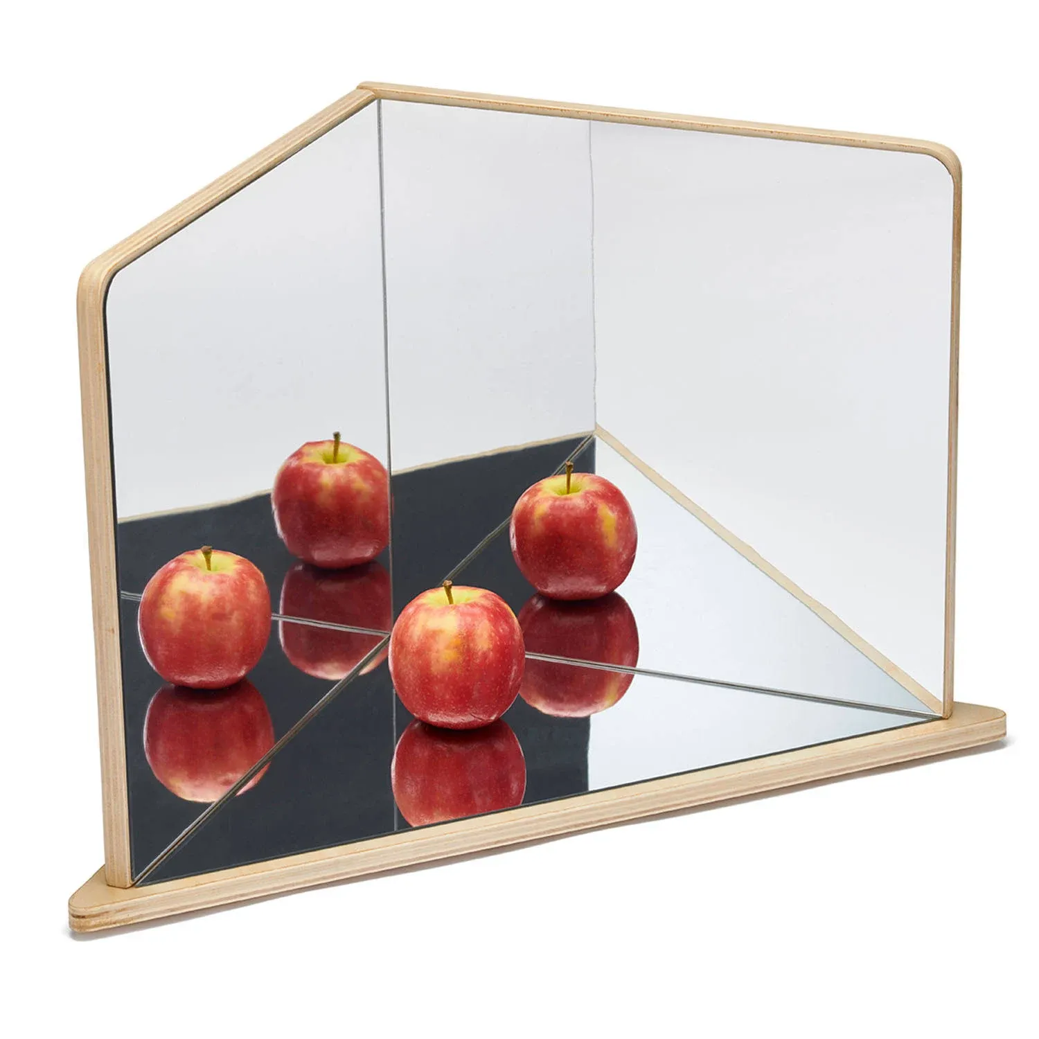 TickiT Wooden 4-Way Mirror - Explore Reflection, Symmetry and Patterns - for All Ages - Add Reflection to Any Sensory Activity Station