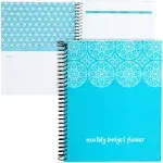 Monthly Budget Planner Organizer with 24 Pockets for Receipts and Bills, Blue