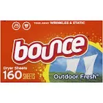 Bounce Dryer Sheets, Outdoor Fresh - 160 sheets