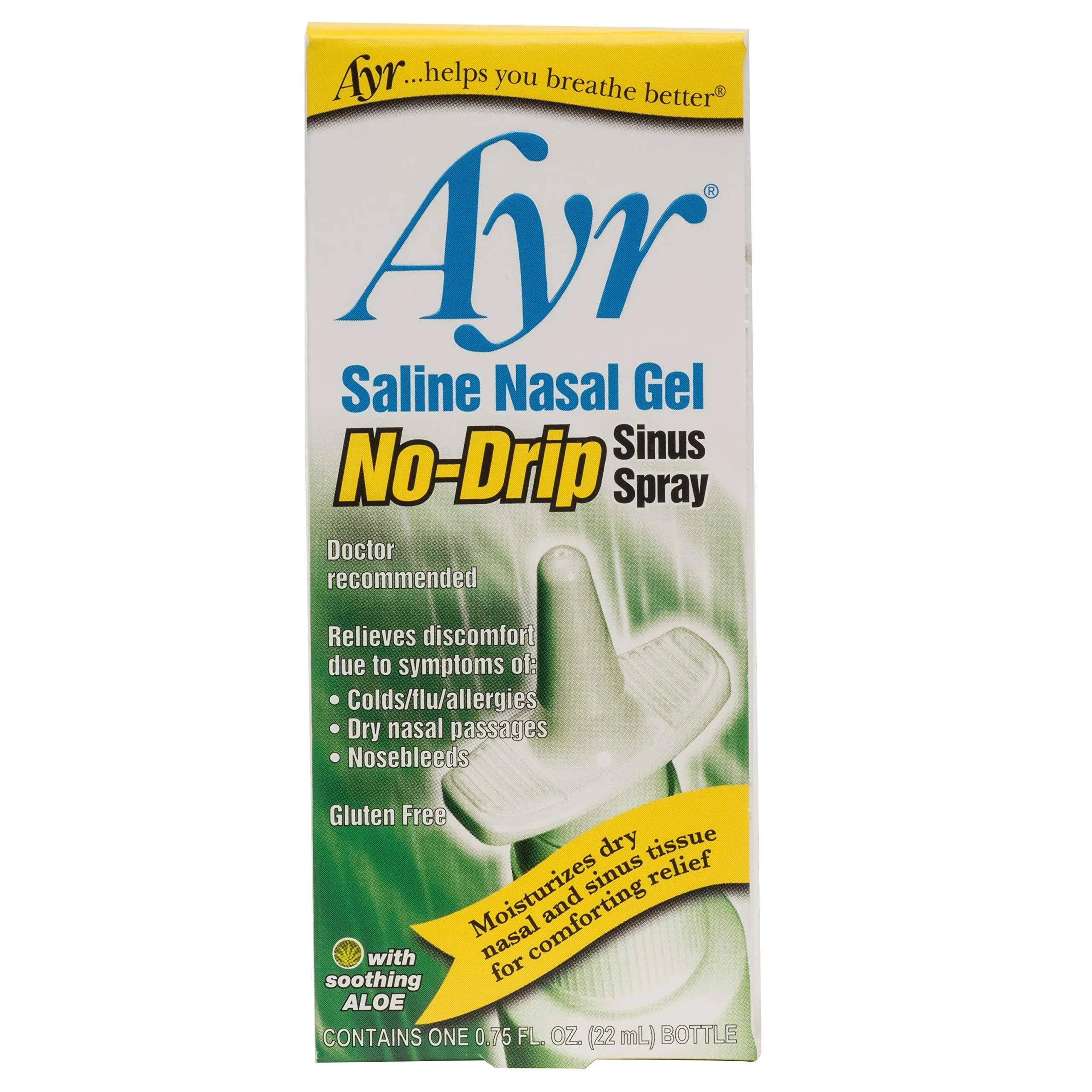 Ayr Sinus Spray, No-Drip, Saline Nasal Gel - 0.75 fl oz