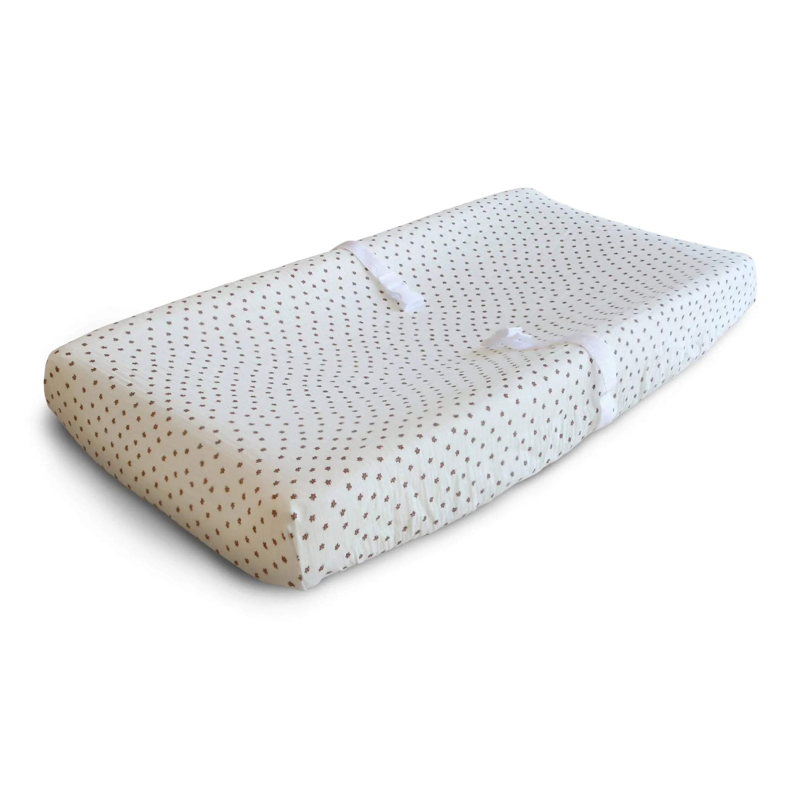 mushie Extra Soft Muslin Fitted Changing Pad Cover (Bloom)