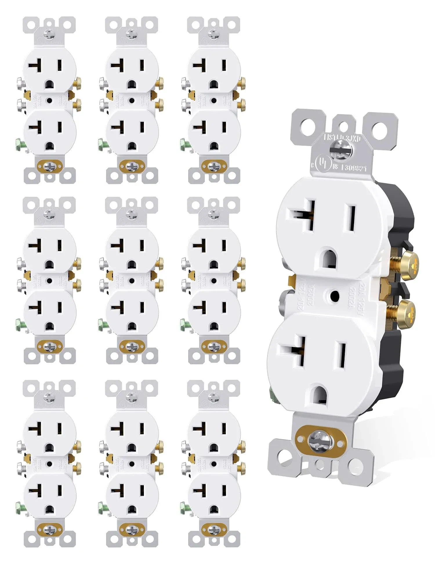 Duplex Receptacle Wall Outlet 20amp 125v Wall Outlet Residential 3wire Selfgroun